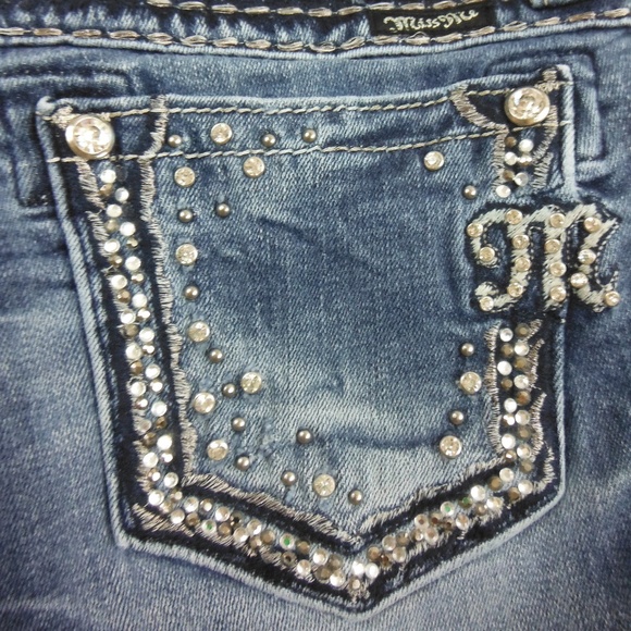 Miss Me Bling Pocket Boot Cut Denim Jeans - 27 - Picture 2 of 8